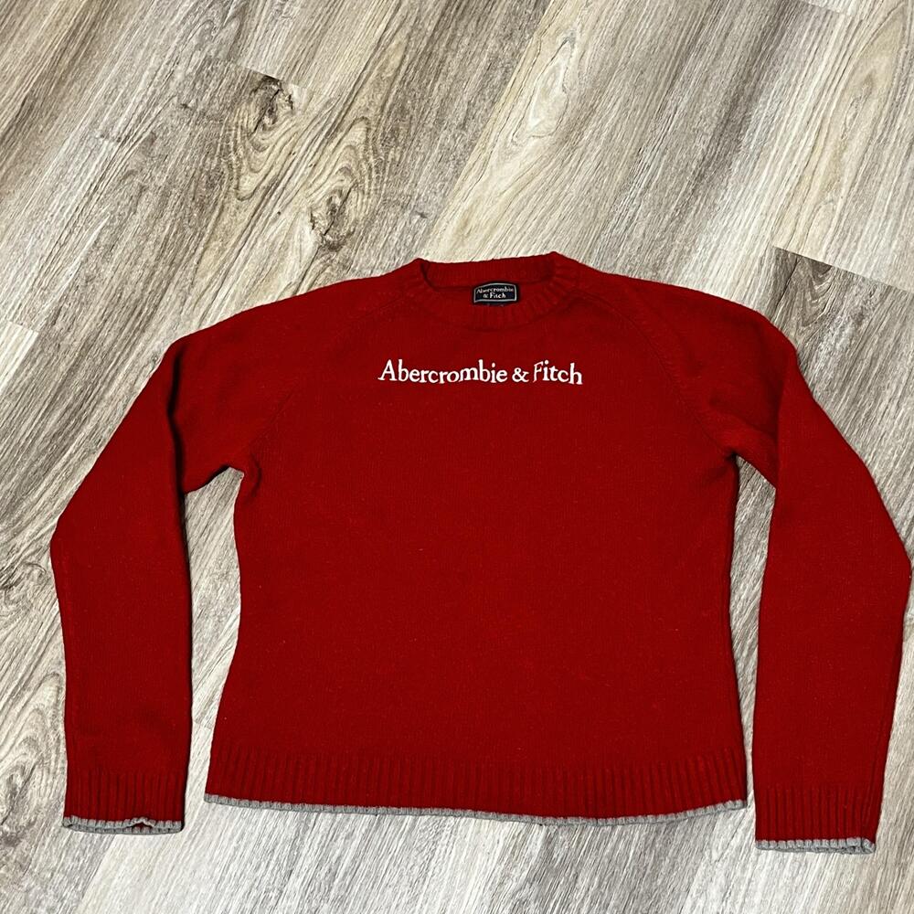 Abercrombie & Fitch Sweater Women Vintage Wool Twilight Y2k Raglan Knit Crewneck